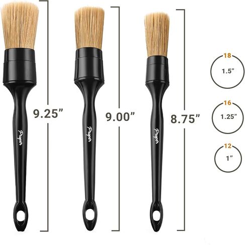 مجموعة فرش احترافية لتفصيل الشعر، مجموعة من 6 فرش لتفصيل شعر الخنزير فائقة النعومة، تفاصيل داخلية أو خارجية للسيارات، احصل على نتائج احترافية مع فرش التفاصيل المناسبة لتفصيل السيارة in Kuwait