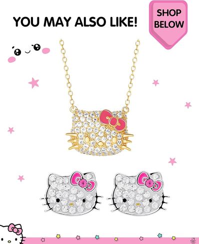 Hello Kitty Bracelet for Women Official License, 18k Gold Flash-Plated Lariat Bracelet with Pendant and Fashion Pearls in Saudi Arabia