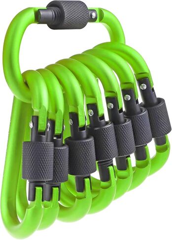 10 Pack Aluminum D Ring Key Rings Hiking Clips Locking Carabiner for Hiking Camping Fishing and Outdoor Use in Saudi Arabia