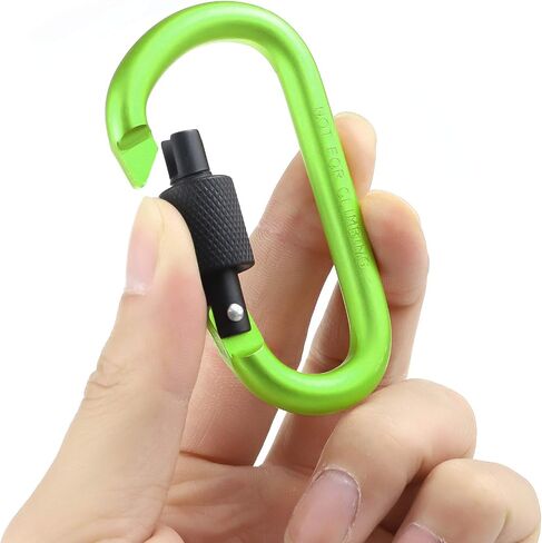 10 Pack Aluminum D Ring Key Rings Hiking Clips Locking Carabiner for Hiking Camping Fishing and Outdoor Use in Saudi Arabia