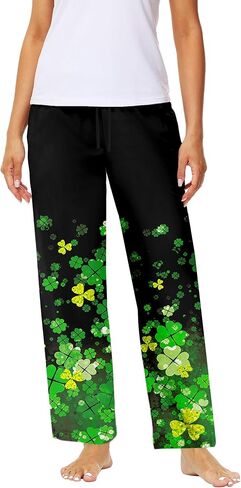 Remimi Womens St Patrick Day Pajama Pants Wide Leg Drawstring Sweatpants in Kuwait