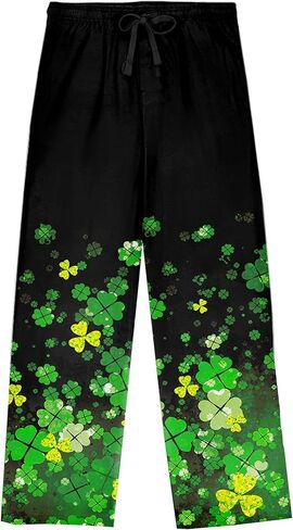 Remimi Womens St Patrick Day Pajama Pants Wide Leg Drawstring Sweatpants in Kuwait