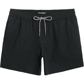 maamgic Men's Swim Trunks 5.5 inch Seersucker Beach Shorts Quick Dry Bathing Suits with Mesh Liner
