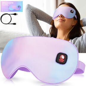 Heated Eye Mask, Cordless Warm Eye Compress for Dry Eyes, Blepharitis,Light Blocking Heat Eye Mask for Men Women, Electric Warm Eye Mask for Airplane Sleeping,Blackout Eye Mask for Travel (Gery) in Saudi Arabia