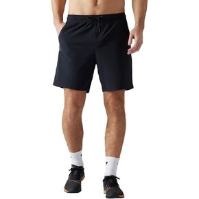 Rhone 7" Pursuit Short - Mens Unlined Workout Short, Lightweight, All-Way Stretch Gym Short with Secure Zipper Pocket (Black, Medium)