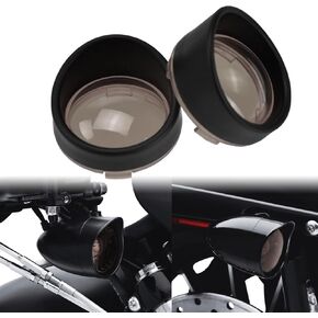 Motorcycle Bullet Red Turn Signals Lens Cover with Black Visors Bezels Fit for Harley Dyna Sportster Softail Touring Street Glide Road King 2pc