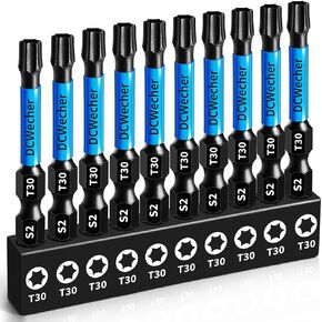 10 قطع T20 توركس بت، توركس بت 2 بوصة، لقم توركس T20 احترافية للسائق المؤثر، لقم نجمة مغناطيسية، T 20 توركس بت S2 سبيكة فولاذية، T20 بت 1/4 بوصة ساق سداسية، T-20 توركس بت CNC آلي in Kuwait