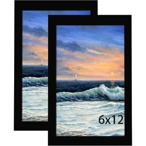 إطارات LUCKYLIFE مقاس 16x20، وإطار صورة مقاس 16x20 للجدار، وعرض الصور مقاس 11x14 مع حصيرة أو 16x20 بدون حصيرة، مجموعة من قطعتين، أسود in Kuwait