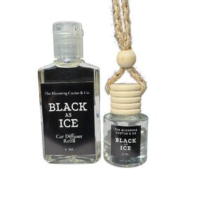 The Blooming Cactus & Co. - Car Diffuser with Refill included | Car scented on the go | Car Air Freshener Hanging | Long Lasting Fragrance | Phthalate Free Fragrance. (Black Ice (Type))