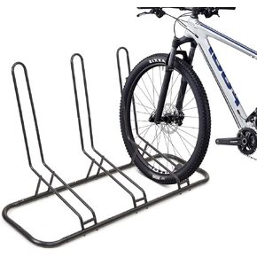 5 Bike Rack, Bike Stand with No Hit on Disc Brake and Derailleur, Waterproof Bike Floor Stand for Road Bike, Kids Bike, MTB, Bicycle Rack for Garage, Indoor, Outdoor