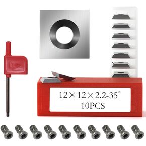 12mm Square Carbide Inserts Cutters Indexable Inserts 12 x12 x1.5 mm for Woodturning Lathe Tools Spiral Helical Planer Cutter Head Wood Planer Bit Trim Router Bit Woodworking Tools 10pcs