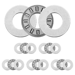 uxcell 6 Sets NTA1220+2TRA Thrust Needle Roller Bearings with Washers, 3/4 x 1-1/4 x 5/64 inch Chrome Steel Needles Roller Bearing, P5 (ABEC 5)
