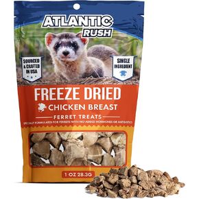 Freeze Dried Ferret Treats - 1oz Resealable Bag of Treats for Ferrets - Beef Heart Ferret Snacks - Single Ingredient Ferret Food With No Preservatives Or Fillers- Ferret Cage Accessories…