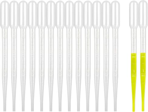moveland 25Pcs 1ML Pipettes Dropper - Disposable Pipettes Plastic Dropper for Lab Science, Essential Oil, DIY Art, Medicine - Excellent Suction Without Leakage - Universal Pipette Tips in Saudi Arabia
