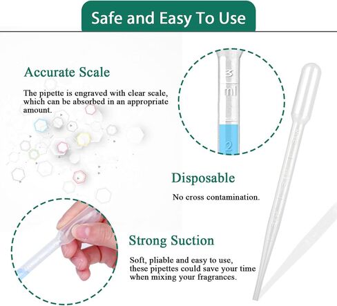 moveland 25Pcs 1ML Pipettes Dropper - Disposable Pipettes Plastic Dropper for Lab Science, Essential Oil, DIY Art, Medicine - Excellent Suction Without Leakage - Universal Pipette Tips in Saudi Arabia