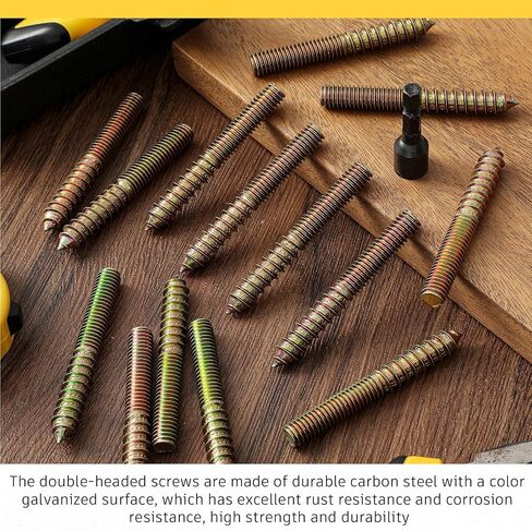 Hicarer 20 Pack 5/16-18 x 3 Inch Hanger Bolts Double Headed Bolts with Hanger Bolt Driver Self Tapping Screw Hanger Bolts for Furniture Screws Double Screw Threaded Rods Bolt for Wood Furniture Joint in Saudi Arabia