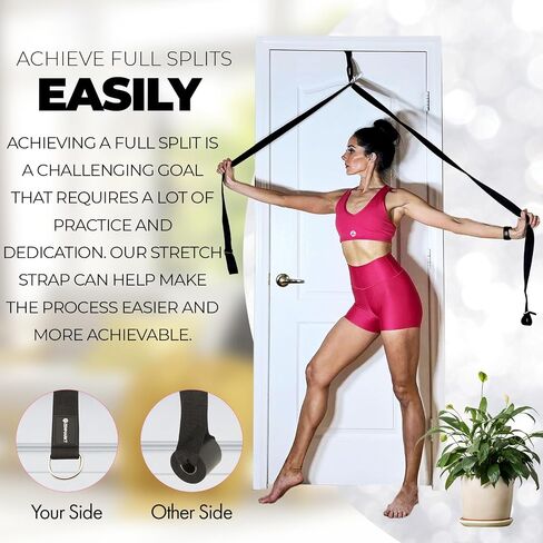 Pilates Stretching Strap with Door Anchor - Flexibility Equipment for Pilates Practitioners - Ideal for Improving Leg Flexibility, Core Stability, and Posture Alignment at Home in Kuwait