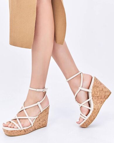 Coutgo Women Platform Wedge Sandals Cork Slingback Wedges Espadrilles Heels Summer Shoes in Saudi Arabia