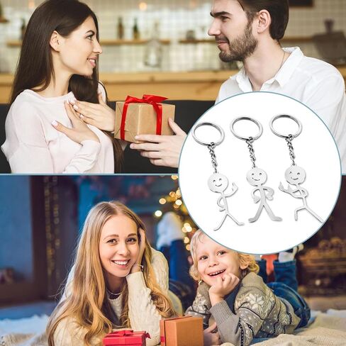 Quadafy 2 قطعة الفولاذ المقاوم للصدأ مضحك خربش المفاتيح الاصبع قلادة كيرينغ لمسافات طويلة الصداقة مجوهرات هدية للرجال النساء (الفضة) in Kuwait
