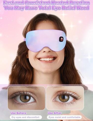 Heated Eye Mask, Cordless Warm Eye Compress for Dry Eyes, Blepharitis,Light Blocking Heat Eye Mask for Men Women, Electric Warm Eye Mask for Airplane Sleeping,Blackout Eye Mask for Travel (Gery) in Kuwait