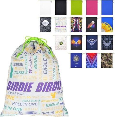 SANDIAN, Waterproof Pouch for Traveling Packing Organizer Storage, Drawstring Rope Closures, Sublimation Dye Prints, PU Coatings, All Weatherproof, Large Capacity Size Pouches for Golfers [GOLF BALL] in Saudi Arabia