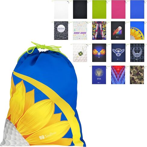 SANDIAN, Waterproof Pouch for Traveling Packing Organizer Storage, Drawstring Rope Closures, Sublimation Dye Prints, PU Coatings, All Weatherproof, Large Capacity Size Pouches for Golfers [GOLF BALL] in Saudi Arabia