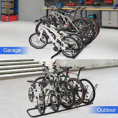 Bike Stand, 3 Bike Rack with No Hit on Disc Brake and Derailleur, Waterproof Bicycle Rack for Garage, Indoor, Outdoor, Bike Stand Floor for Road Bike, Kids Bike, MTB in Saudi Arabia