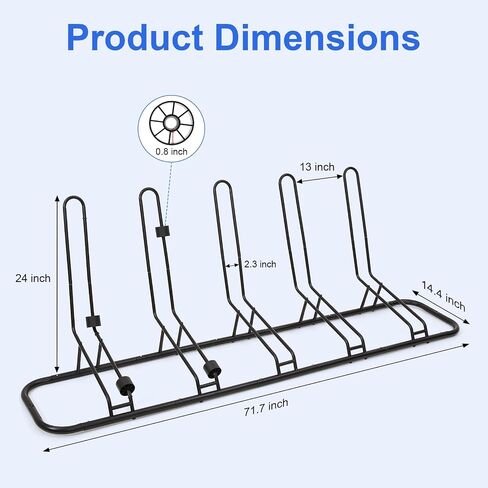 Bike Stand, 3 Bike Rack with No Hit on Disc Brake and Derailleur, Waterproof Bicycle Rack for Garage, Indoor, Outdoor, Bike Stand Floor for Road Bike, Kids Bike, MTB in Saudi Arabia