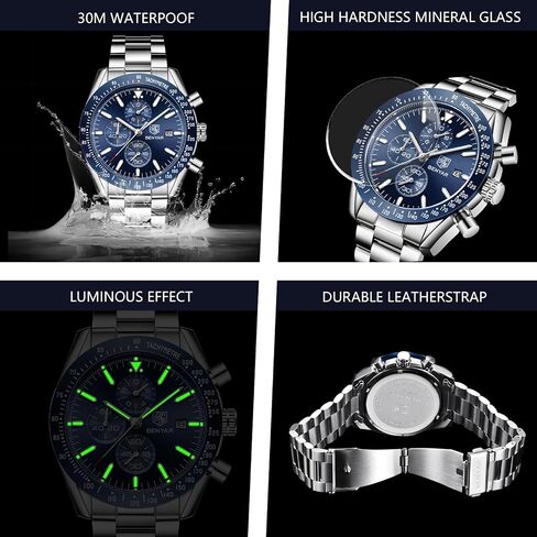 BENYAR Classic Fashion Elegant Chronograph Watch Casual Sport Leather Band Mens Watches 5140L in Saudi Arabia