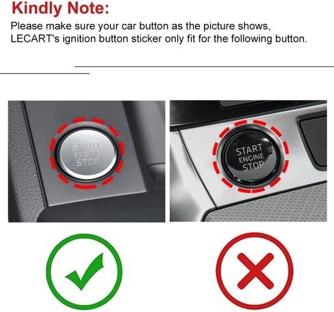 LECART for Audi Accessories A4 A5 A6 A7 Q5 Red Car Engine Start Button Cover Stickers Auto Interior Decoration Metal Decor Trim 2Pcs in Kuwait