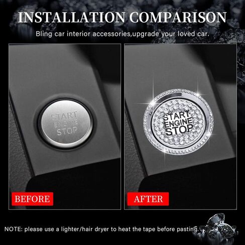 LECART for Audi Accessories A4 A5 A6 A7 Q5 Red Car Engine Start Button Cover Stickers Auto Interior Decoration Metal Decor Trim 2Pcs in Kuwait