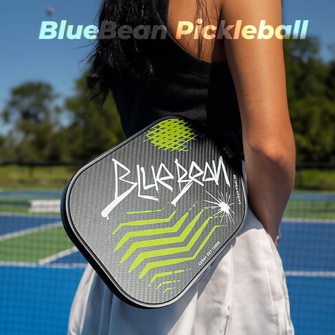Pickleball Paddles, USAPA Approved, 3K Raw Carbon Fiber Pickleball Paddle with a 16MM Polymer Honeycomb Core Provides Higher Grit&Spin, Engineered for Players Intermediate and Above, BlueBean in Saudi Arabia