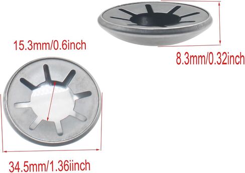 FDXGYH 4 Pcs Push On Pushnut Caps Spring Steel Pushnut Permanent Washer Caps Fits 1/2" in Diameter Axles for Hand Trucks, Rolling Bins, and Lawn Wagons in Saudi Arabia