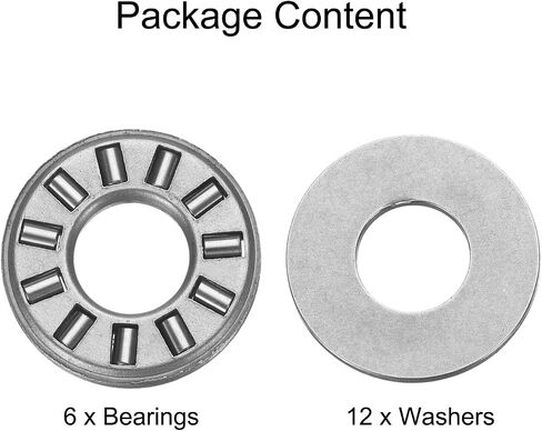 uxcell 6 Sets NTA1423+2TRA Thrust Needle Roller Bearings with Washers, 7/8 x 1-7/16 x 5/64 inch Chrome Steel Needles Roller Bearing, P5 (ABEC 5) in Saudi Arabia