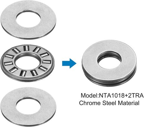 uxcell 6 Sets NTA1423+2TRA Thrust Needle Roller Bearings with Washers, 7/8 x 1-7/16 x 5/64 inch Chrome Steel Needles Roller Bearing, P5 (ABEC 5) in Saudi Arabia