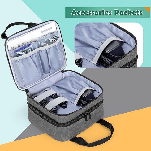 حقيبة حمل صانع الملصقات LUXJA متوافقة مع Brother P-Touch PT-D610BT / PT-D410 / PT-D460BT، حقيبة تخزين لطابعة Brother Label مع جيوب متعددة، أسود in Kuwait