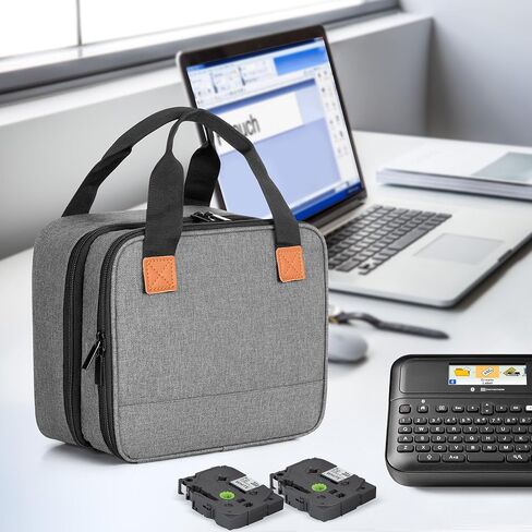 حقيبة حمل صانع الملصقات LUXJA متوافقة مع Brother P-Touch PT-D610BT / PT-D410 / PT-D460BT، حقيبة تخزين لطابعة Brother Label مع جيوب متعددة، أسود in Kuwait