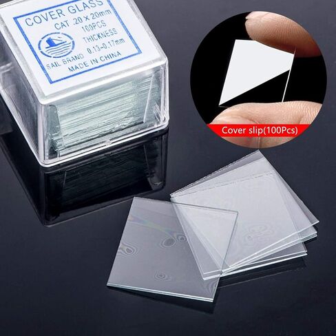 50 Pieces Microscope Slides and 100pcs Pre-Cleaned 20mm x 20mm Microscope Cover Slips Glasses for Basic Biological Science Education in Saudi Arabia