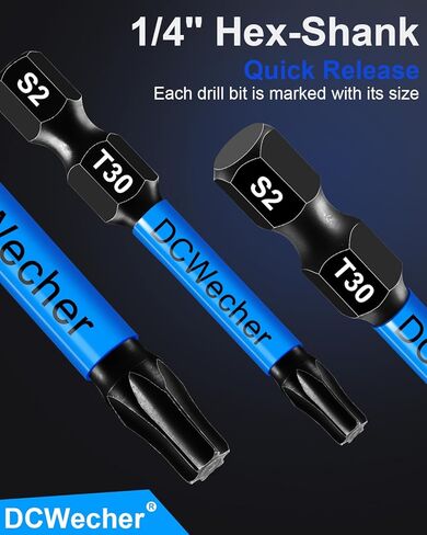 10 قطع T20 توركس بت، توركس بت 2 بوصة، لقم توركس T20 احترافية للسائق المؤثر، لقم نجمة مغناطيسية، T 20 توركس بت S2 سبيكة فولاذية، T20 بت 1/4 بوصة ساق سداسية، T-20 توركس بت CNC آلي in Kuwait