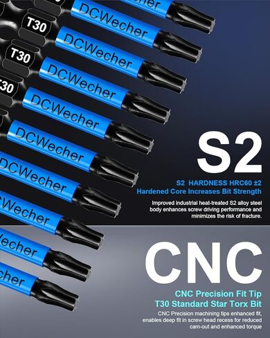 10 قطع T20 توركس بت، توركس بت 2 بوصة، لقم توركس T20 احترافية للسائق المؤثر، لقم نجمة مغناطيسية، T 20 توركس بت S2 سبيكة فولاذية، T20 بت 1/4 بوصة ساق سداسية، T-20 توركس بت CNC آلي in Kuwait