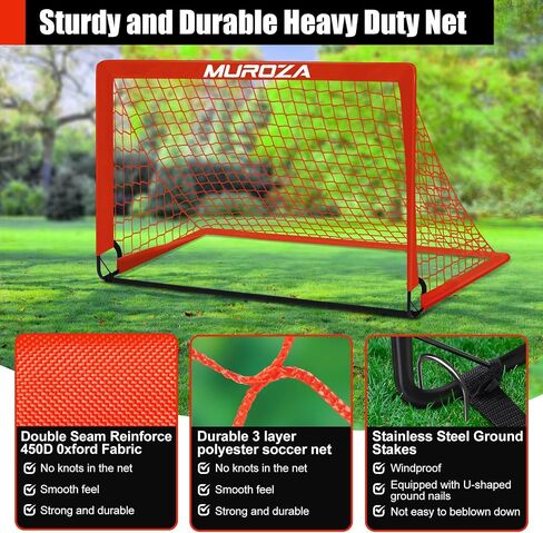 Soccer Goals for Backyard Set, 6x4 ft Portable Pop Up Soccer Nets with Soccer Ball, Agility Ladder, Cones, Complete Training Equipment for Youth, Toddler Outdoor Sports Games(Black) in Saudi Arabia