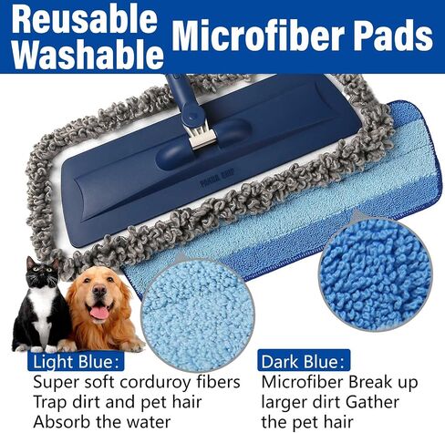 Mops for Floor Cleaning Wet Spray Mop, 14 oz Refillable Bottle and 3 Washable Microfiber Pads Home or Commercial Use Dry Wet Flat Mop for Hardwood Laminate Wood Ceramic, Green in Saudi Arabia