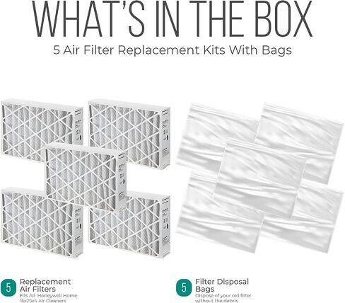 Honeywell 16x25x4 Furnace Filters, FC100A1029 Filter Replacement, Merv 11 Filter Media with Homequip Disposal Bag (2 Pack) in Saudi Arabia