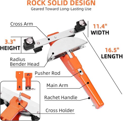 Pipe Tube Bender,1/4"-7/8" O.D. Ratcheting Tubing Bender,90° Forward/Reverse Pipes Bending Hand Tools with 7 Dies Reverse Bend Attachment for Copper & Aluminum Tubes in Saudi Arabia