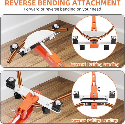 Pipe Tube Bender,1/4"-7/8" O.D. Ratcheting Tubing Bender,90° Forward/Reverse Pipes Bending Hand Tools with 7 Dies Reverse Bend Attachment for Copper & Aluminum Tubes in Saudi Arabia