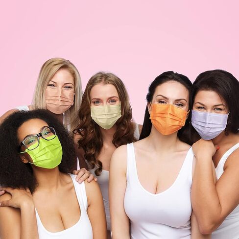 Colorful Disposable Face Masks Printed with Cats,Cute Adorable Cartoon Kitty Kitten Design Pattern for Furry Family Animal Lover,3 PLY 50 Pack Breathable Colored Face Mask Covers for Women Men Adult in Saudi Arabia