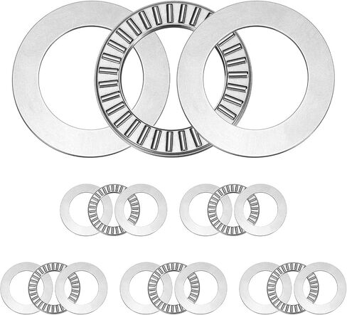 uxcell 6 Sets NTA1220+2TRA Thrust Needle Roller Bearings with Washers, 3/4 x 1-1/4 x 5/64 inch Chrome Steel Needles Roller Bearing, P5 (ABEC 5) in Saudi Arabia