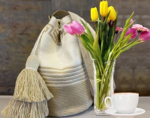 Wayuu Mochila Multicolor Handbag, Ethnic Colombian Handbag, Crochet Bag, Unique Design in Saudi Arabia