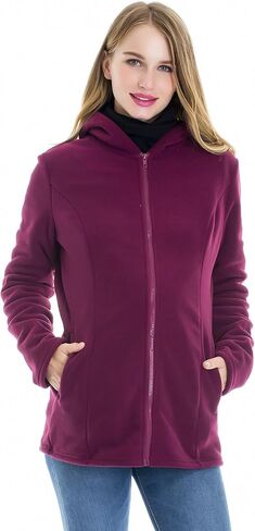 Smallshow Women's Fleece Zip Up 3 in 1 Maternity Baby Wearing Hoodie Sweatshirt Jacket in Saudi Arabia