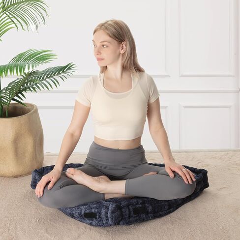 Floor Pillow for Adults, Meditation Cushion for Sitting or Yoga, Classroom Seating for Kids with Velcro Fastener, Pizza Cushion 28"*28" in Saudi Arabia